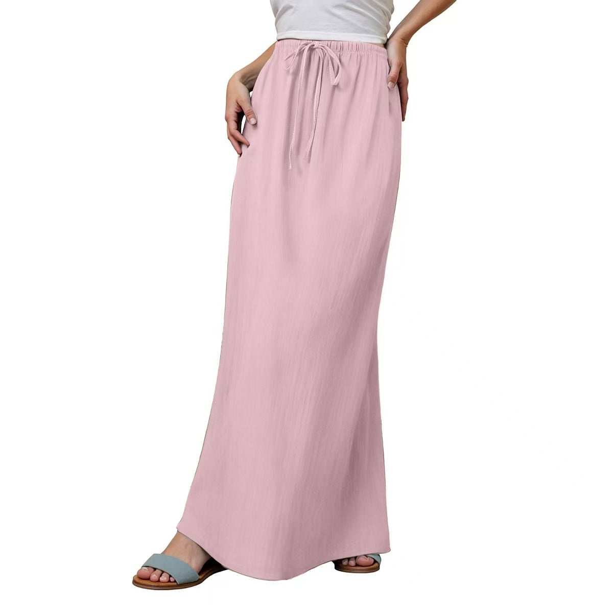Drawstring Elastic Waist Skirt