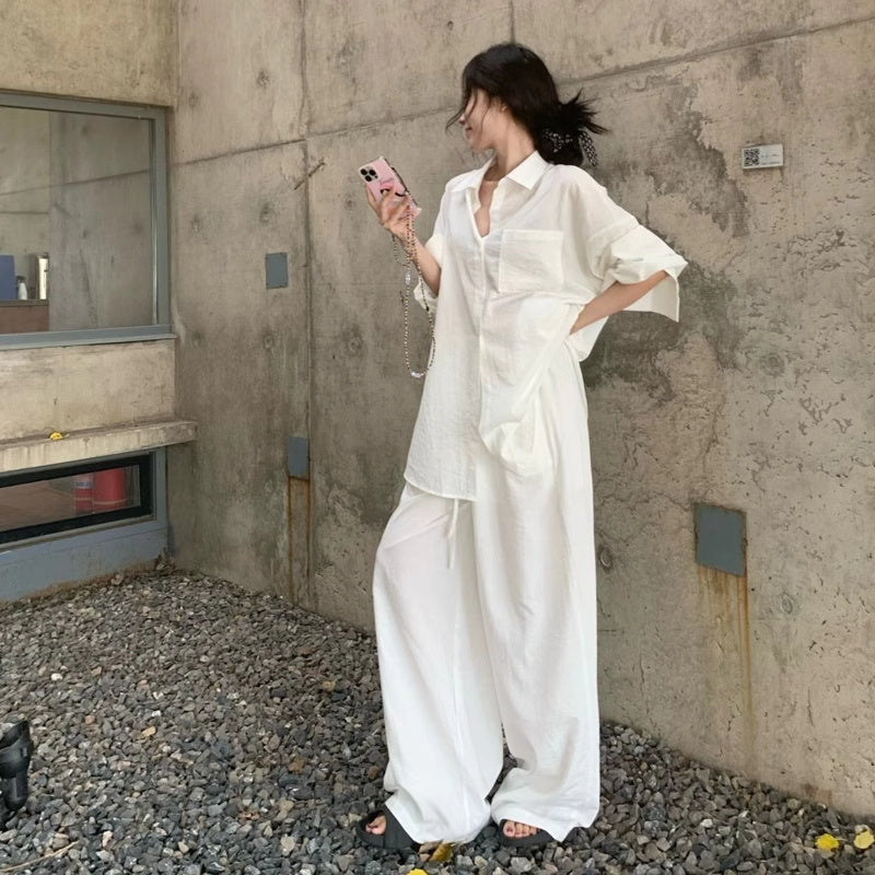 Polo Collar Shirt Top Suit Female