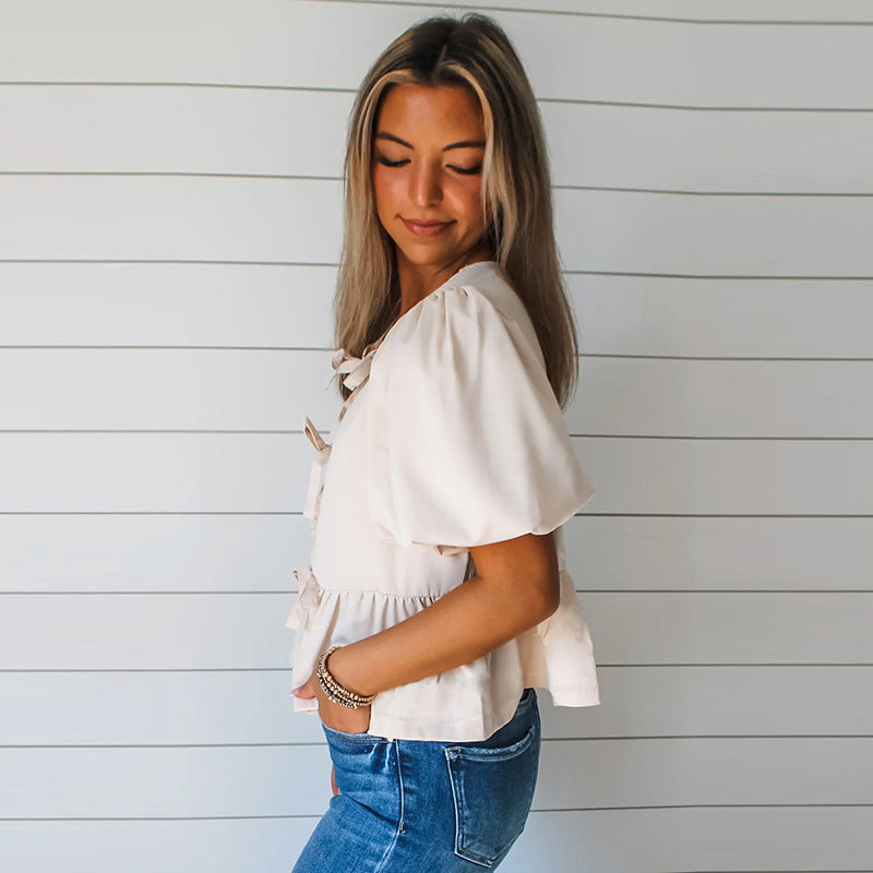 Spring And Summer Pullover Short-sleeved Top