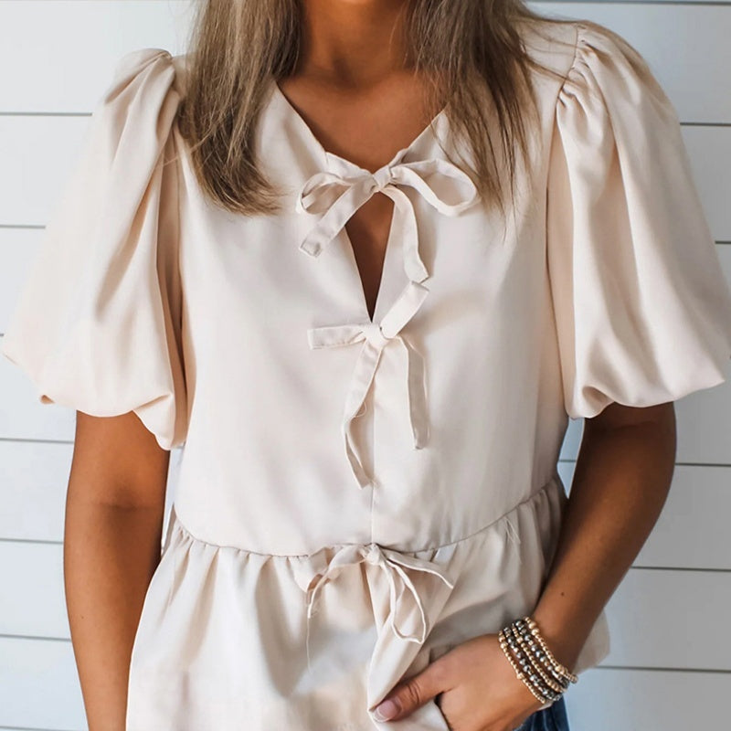 Spring And Summer Pullover Short-sleeved Top