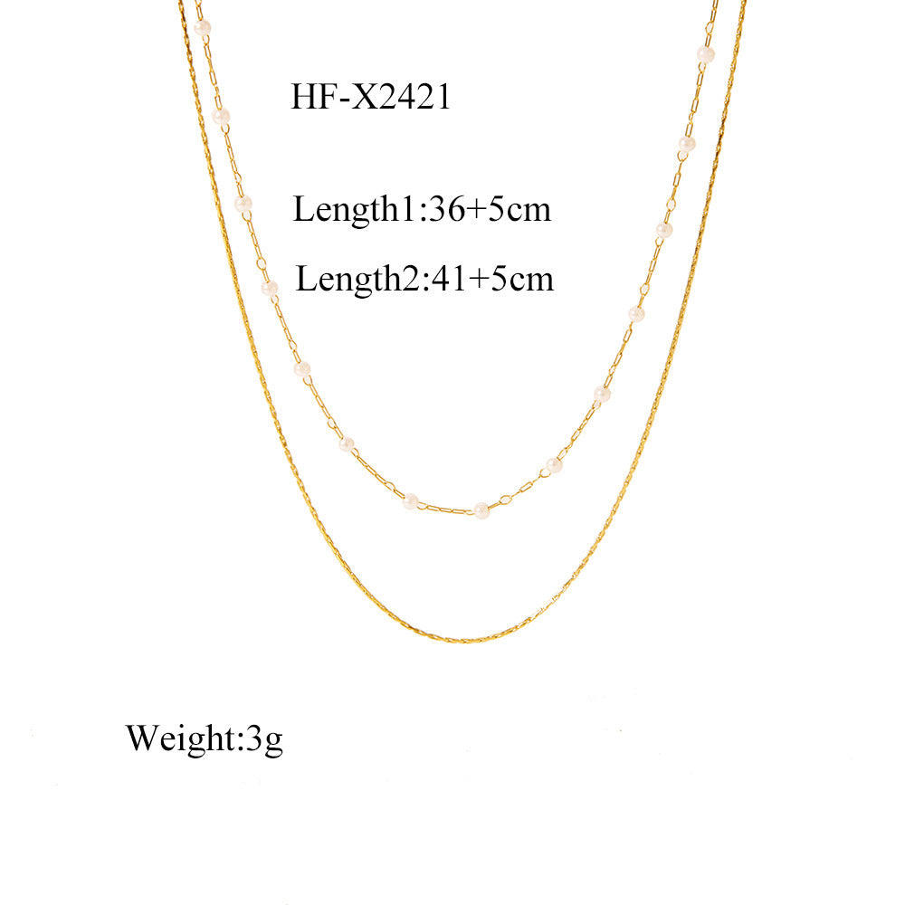 Retro Double-layer Pearl Necklace