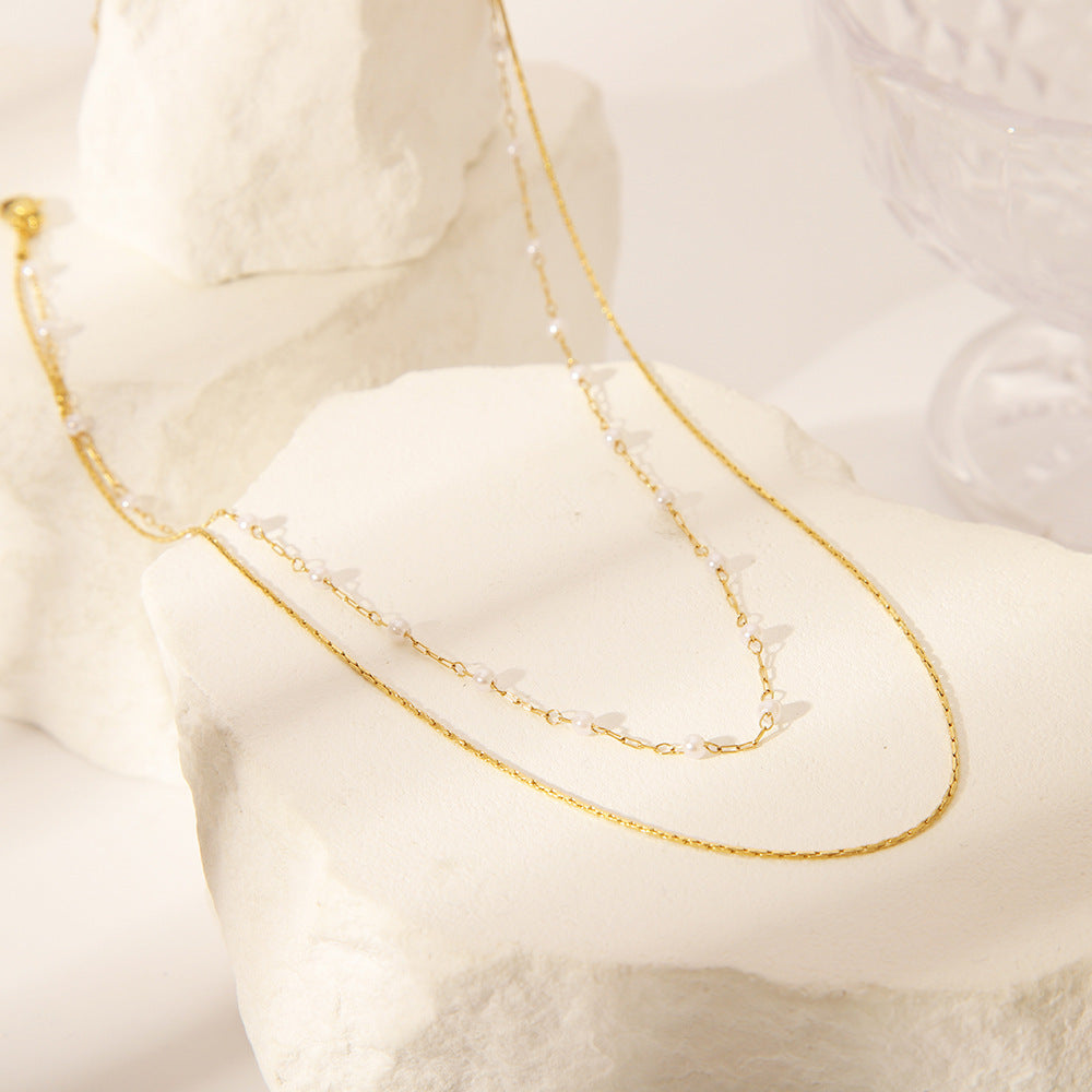 Retro Double-layer Pearl Necklace